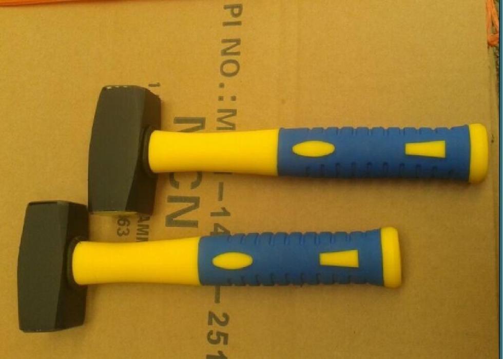 German type stoning hammer with double color plastic coating handle