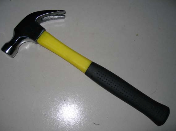 American type claw hammer with double color plastic coating handle